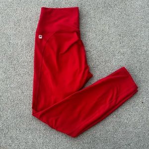 Women’s red Fabletics high waisted leggings